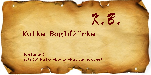 Kulka Boglárka névjegykártya